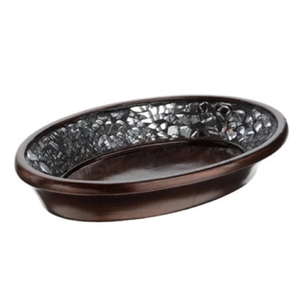Elite Soap Dish Bronze with Glass Crystal Trim